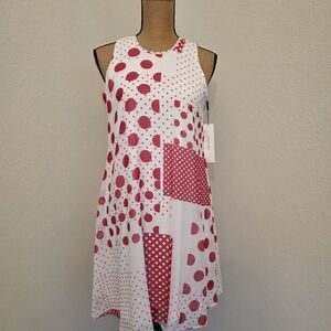 Calvin Klein Red and White Polka Dot Dress